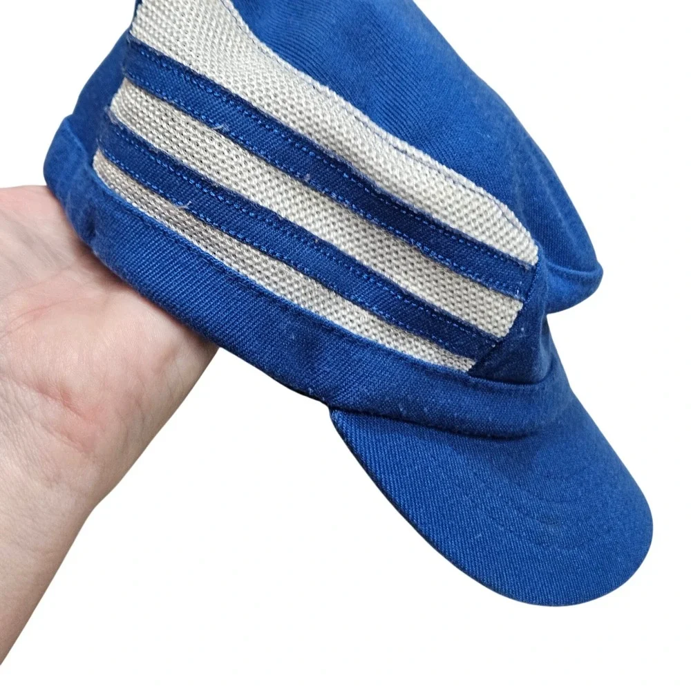 Kangol Racer Army Cap Kids S/M Blue White Stripe Flexfit Cadet Military Hat